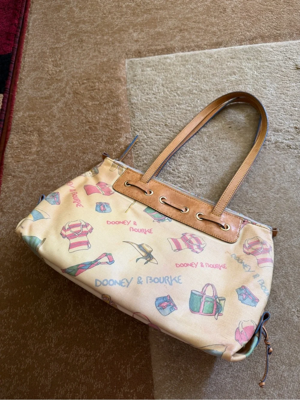 Dooney & Bourke Vintage y2k Miami Beach patent leather tote bag